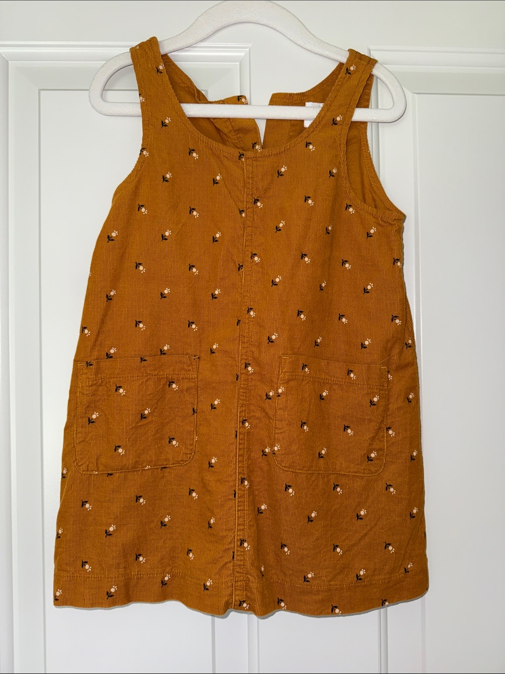 GAP Girls' Mustard Floral Pinafore
